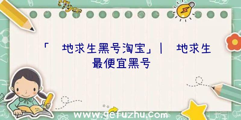 「绝地求生黑号淘宝」|绝地求生最便宜黑号